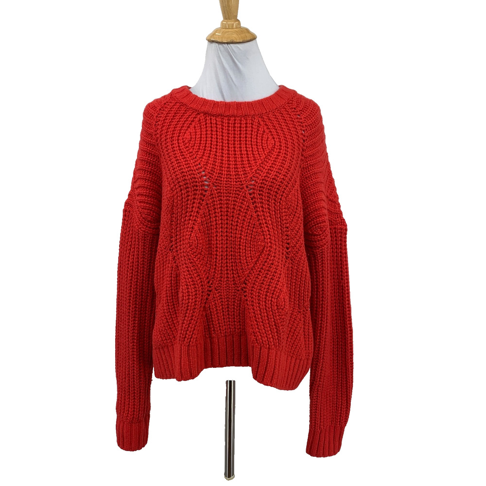 Madewell Sweater Womens S Small Tomato Everett Rib Play Pullover Alpaca Blend